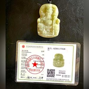 Certified jadeite warrior pendant . Ships Usa only